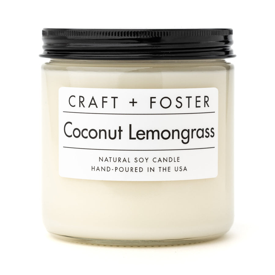 Craft + Foster Candle 8oz Coconut Lemongrass - Natural Soy Wax Candle