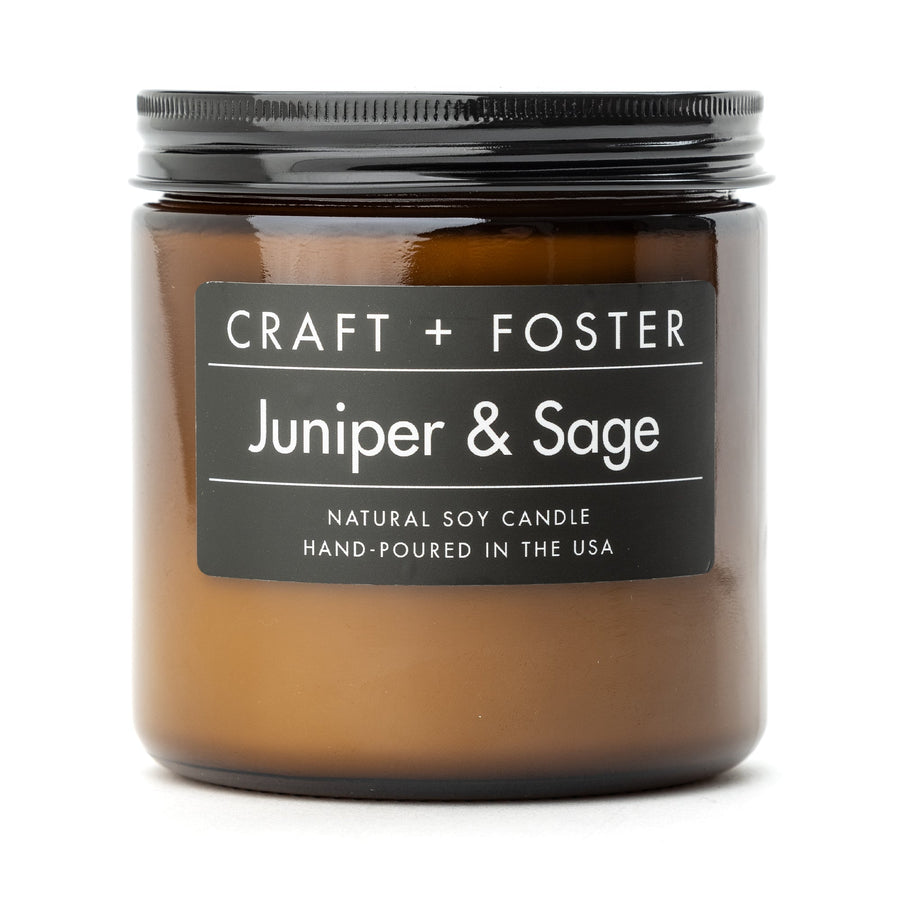 Craft + Foster Candle 8oz Juniper & Sage - Natural Soy Wax Candle