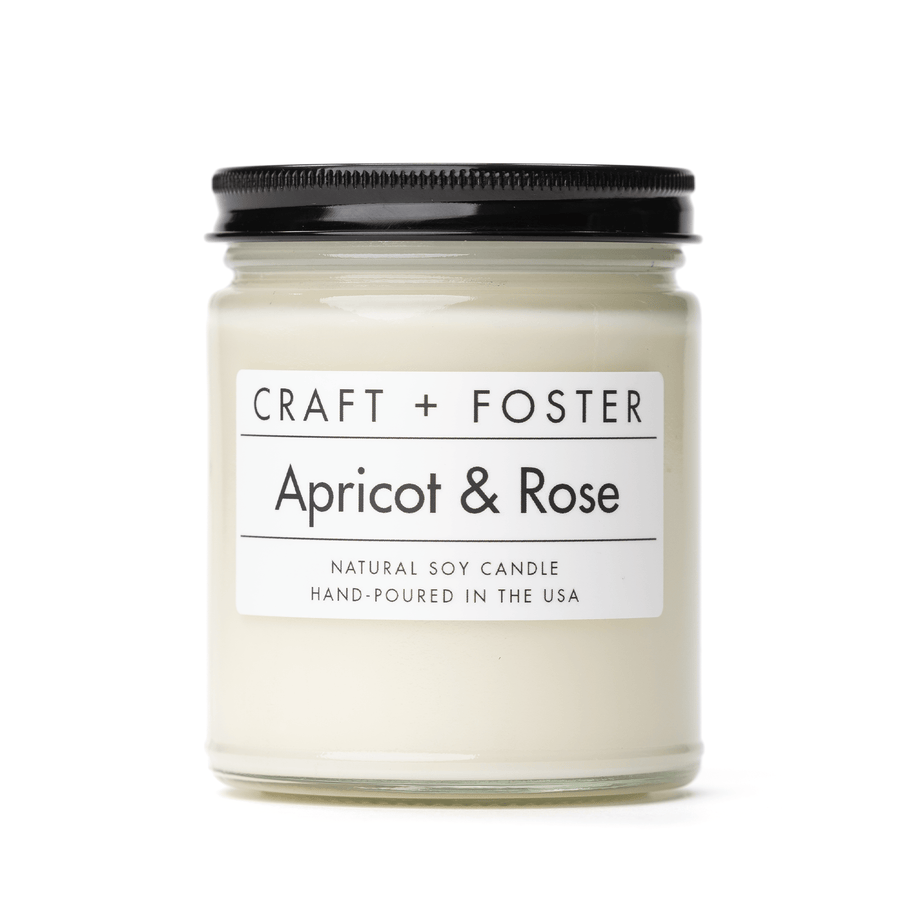 Craft + Foster Candle 8oz Apricot & Rose - Natural Soy Wax Candle