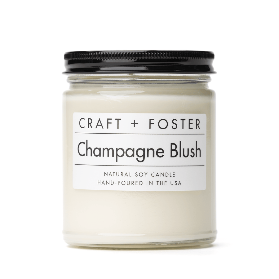 Craft + Foster Candle 8oz Champagne Blush - Natural Soy Wax Candle